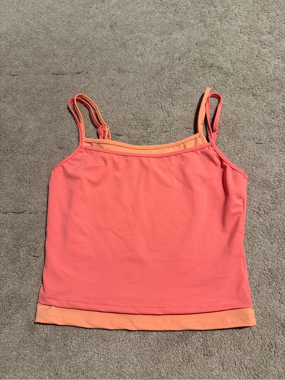 Women’s Double-lined Coral & Peach Tank Top